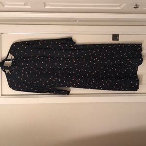 H&M Navy Drop Waist Midi Dress